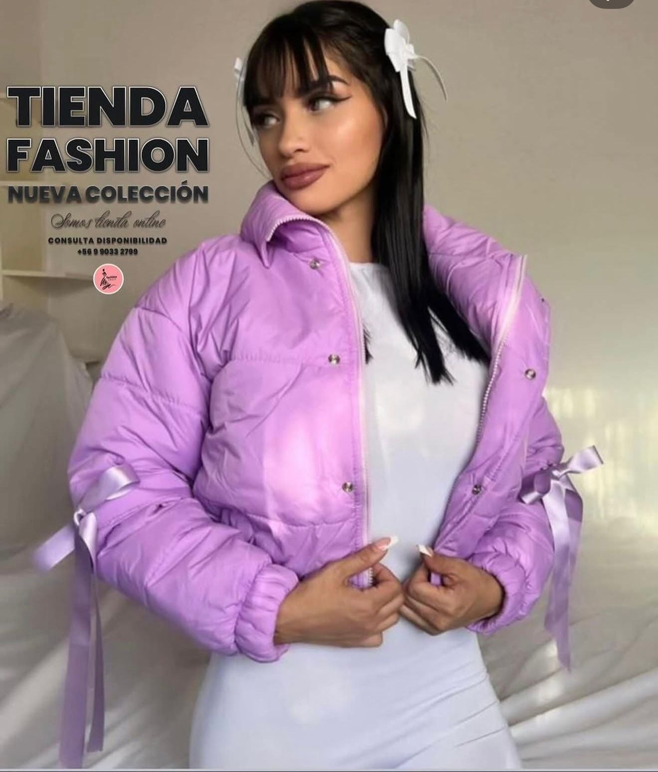 Chaqueta Acolchada con Moños