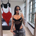 Body Negro Copa con Panel Mesh